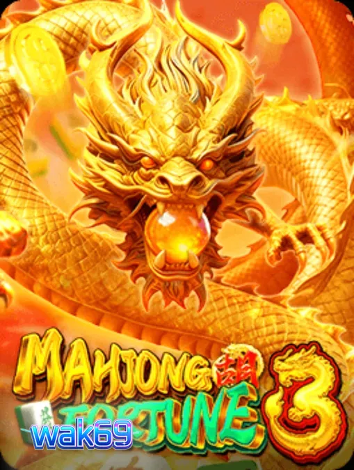 Tampilan visual slot Mahjong Fortune 3 dengan naga emas dan ubin mahjong